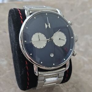 MVMT Silver Chronograph Watch with Black Dial